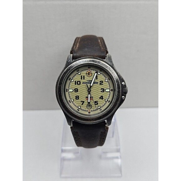 Timex Expedition Field Watch T47012 42mm Indiglo Date Olive Dial New Battery - Picture 1 of 13